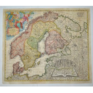 (SKANDINÁVIE). Scandinavia complectens Sveciae, Daniae et Norvegiae Regna....