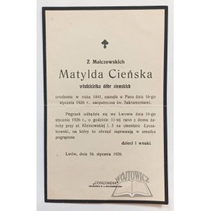 (CIEŃSKA Matylda rozená Malczewska).