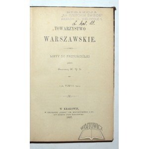 (ZALESKI Antoni ?), Listy do przyjaciółki przez Baronową XYZ.