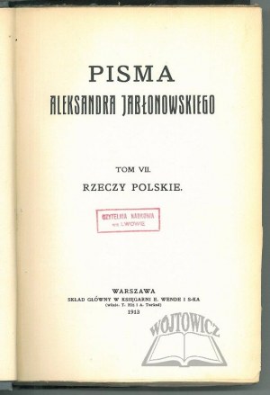 JABŁONOWSKI Alexander, Polish Things.