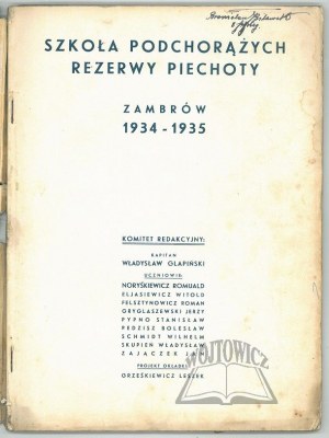 SCHOOL OF Infantry Reserve Cadets. Zambrów 1934-1935.