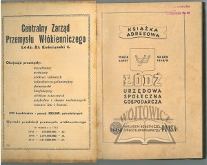 (ŁÓDŹ). Address book of the city of Lodz for the year 1948/9. official, social, economic Lodz.