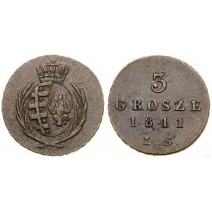 Poland, 3 pennies, 1811 IS, Warsaw