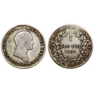Polska, 1 złoty, 1831 KG, Warszawa