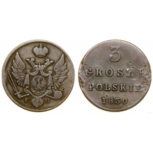 Polska, 3 grosze polskie, 1830 FH, Warszawa