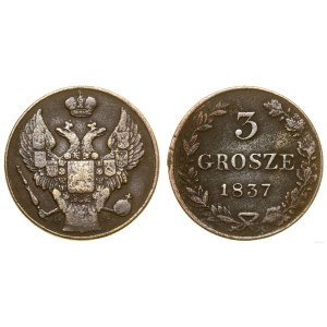 Poland, 3 groszy, 1837 MW, Warsaw