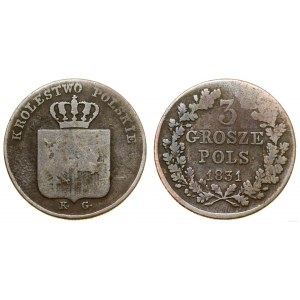 Poland, 3 pennies, 1831, Warsaw