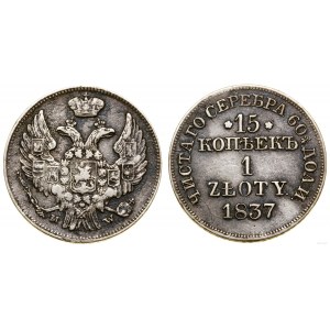 Polska, 15 kopiejek = 1 złoty, 1837 MW, Warszawa