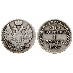 Polska, 15 kopiejek = 1 złoty, 1837 MW, Warszawa