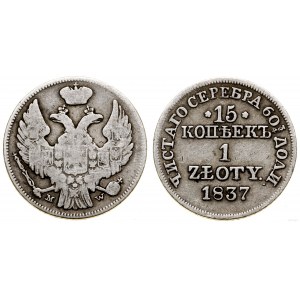Poland, 15 kopecks = 1 zloty, 1837 MW, Warsaw