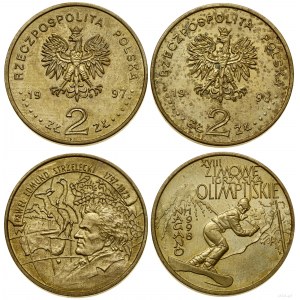 Poland, set: 2 x 2 gold, 1997, 1998, Warsaw
