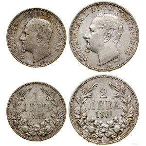 Bulgarien, Satz von 2 Münzen, 1891 KБ, Kremnica