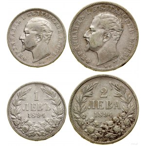 Bułgaria, zestaw 2 monet, 1894 KБ, Kremnica