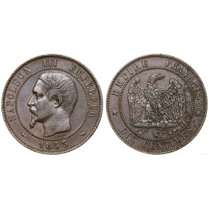 Francja, 10 centymów, 1853 W, Lille