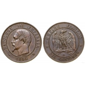 Francja, 10 centymów, 1854 BB, Strasburg