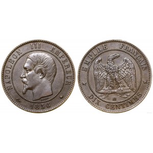 Francja, 10 centymów, 1856 BB, Strasburg