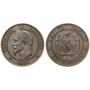 Francja, 10 centymów, 1861 A, Paryż