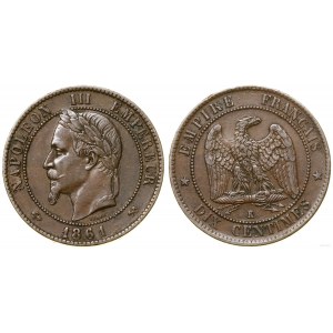 Francja, 10 centymów, 1861 K, Bordeaux
