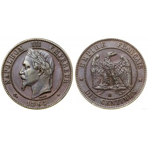 Francja, 10 centymów, 1864 BB, Strasburg