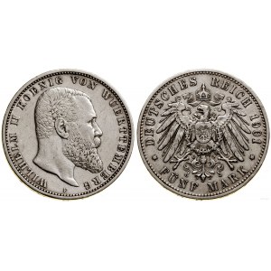 Niemcy, 5 marek, 1901 F, Stuttgart