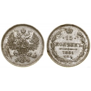 Rosja, 15 kopiejek, 1861 СПБ, Paryż lub Strasburg