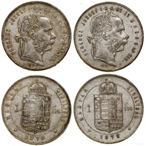 Hungary, set of 2 x 1 forint, 1879, Kremnica
