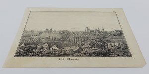 Graphic lithography Danzig Gdansk XIX century.
