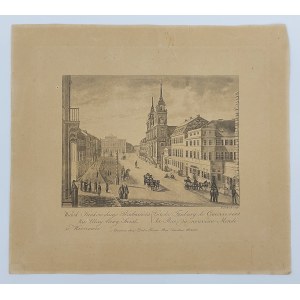 Graphic by F. Dietrich, View of Krakowskie Przedmieście towards Nowy Świat Street.