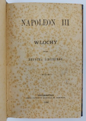 Henryk Lisicki, Napoleon III i Włochy