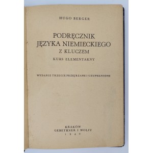 Hugo Berger, Handbuch der deutschen Sprache mit Schlüssel. Grundkurs