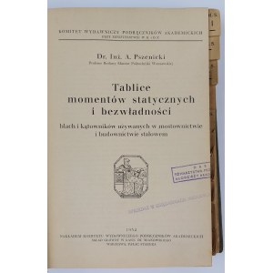 Dr. Ing. A. Pszenicki, Tables of statistical moments and inertia of plates and counterweights used in bridge and steel construction