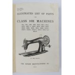 Illustrated list of parts for class 16k Machines. Singer. (Illustrated catalog of parts for Singer machines).