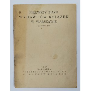First Convention of Book Publishers in Warsaw. December 7, 1929
