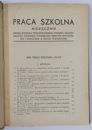 Praca Szkolna. Miesięcznik. Rocznik 1934/1935