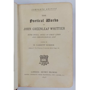John Greenleaf Whittier, The Poetical Works