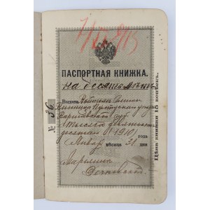 Paszport Carska Rosja 1910 r.
