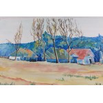 Aquarell Unter dem Wald in Niepołomice 1921 r.