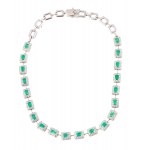 Jewelry set with emeralds and diamonds, 4-piece, contemporary