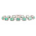 Jewelry set with emeralds and diamonds, 4-piece, contemporary