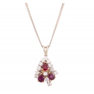 Necklace with tourmalines and diamonds, contemporary