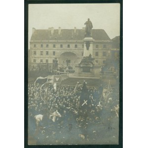 Warszawa - Pomnik Mickiewicza, manifestacja patriotyczna [5 listopad 1905]
