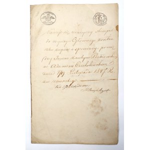 Kielce, contract for the sale of a meadow, 1847.