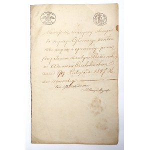 Kielce, smlouva o prodeji louky, 1847.