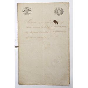 Kielce Karczówka, smlouva o prodeji zahrady, 1844.
