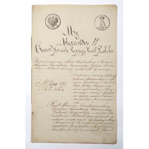 Gorysławice near Wiślica, purchase and sale contract, 1861.