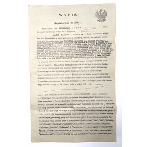 Kowel, Moszynski family, purchase and sale contract, 1935.