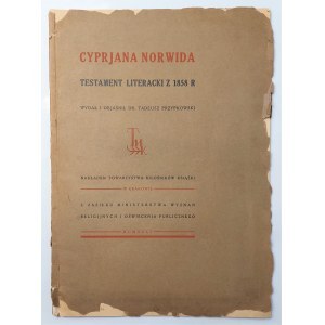 Testament literacki Cyprjana Norwida z 1858 roku