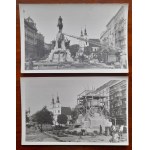 Kraków.Cztery pocztówki przedstawiające odbudowę Pomnika Grunwaldzkiego wzniesionego w 1910 r.