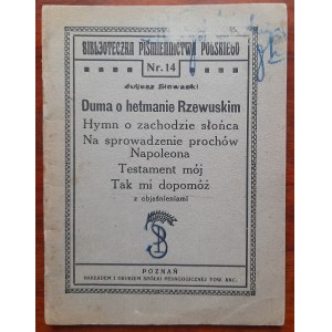 Słowacki J. Duma o hetmanie Rzewuskim