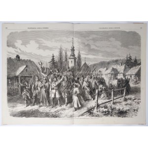 Januárové povstanie, Exodus dobrovoľníkov z Grodna, drevorez 1863.